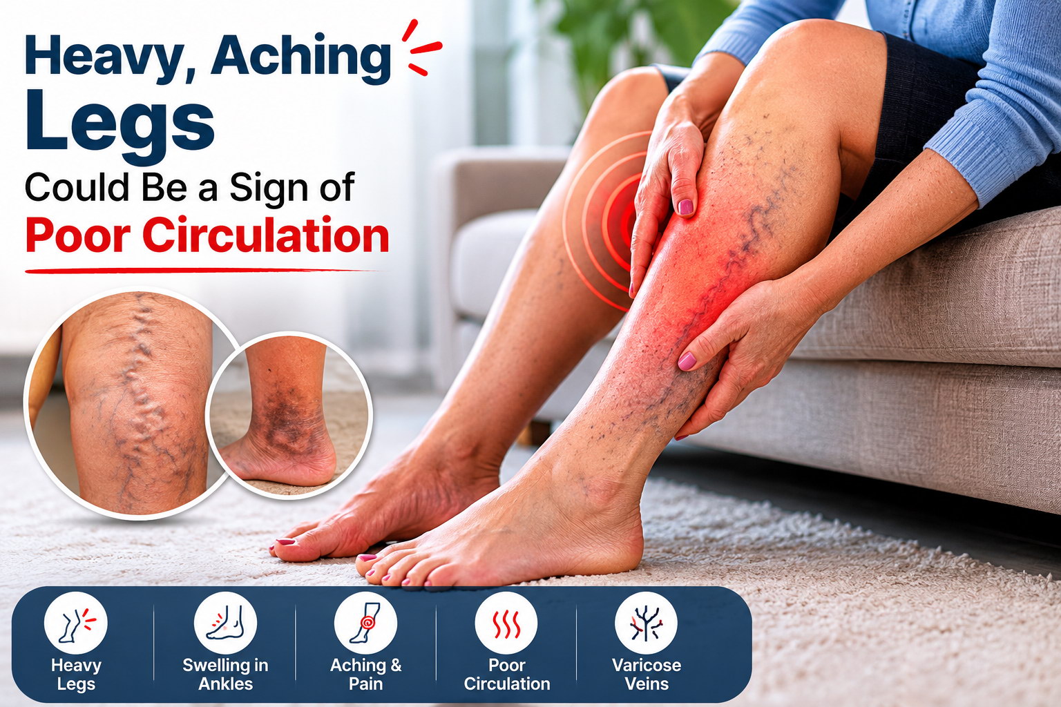 Heavy, Aching Legs Could Be a Sign of Poor Circulation