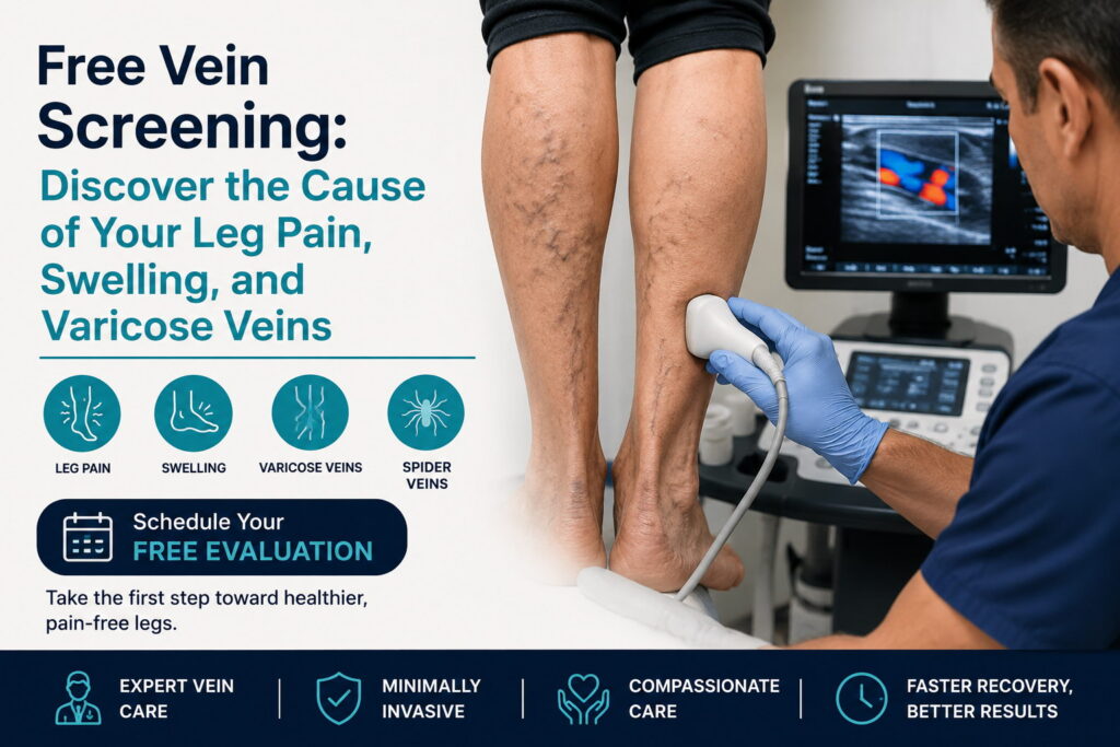 Free Vein Screening: Discover the Cause of Your Leg Pain, Swelling, and Varicose Veins